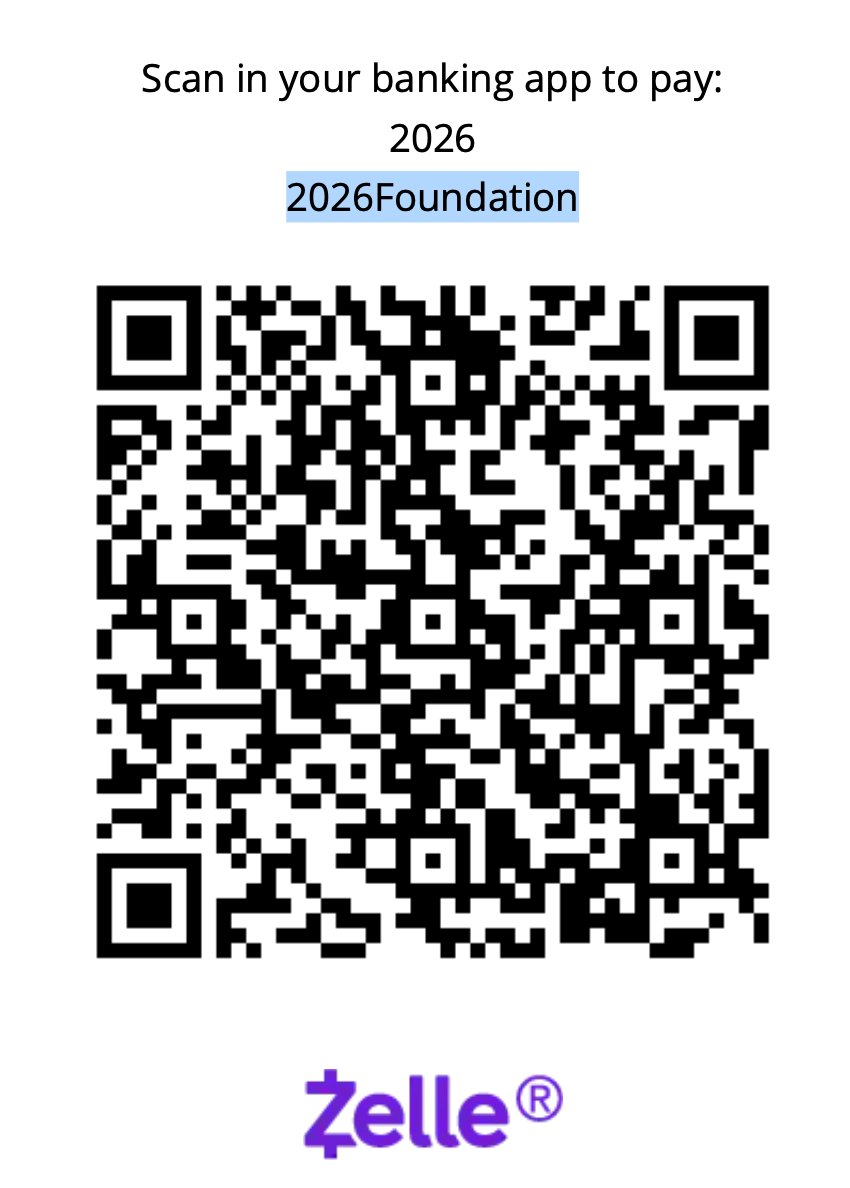 Zelle QR code to donate to 2026 Foundation